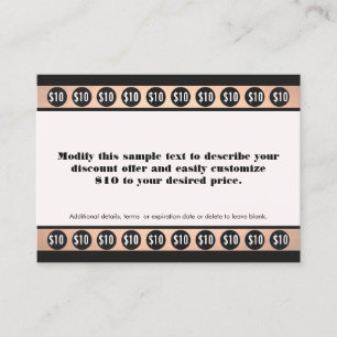 Copper Striped 20 Punch  Stamp Beauty Salon Loyalty Card