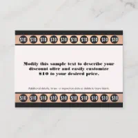 Striped Pattern Rose Business Loyalty Punch Card, Zazzle