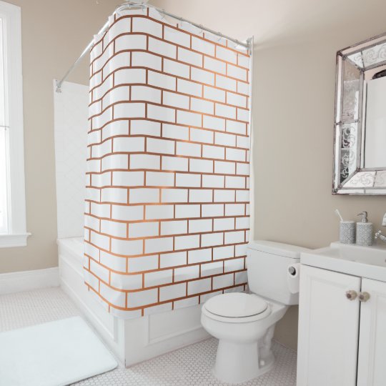 Copper Subway Tile Pattern Shower Curtain Zazzle Subway Tile Pattern Shower Curtain