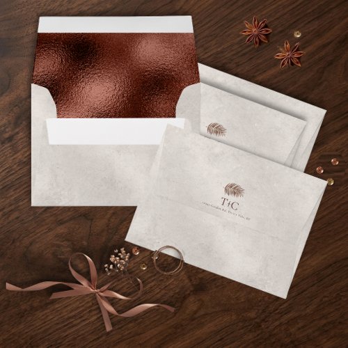 Copper Sunset Metallic Pattern Stone ID1323 Envelope