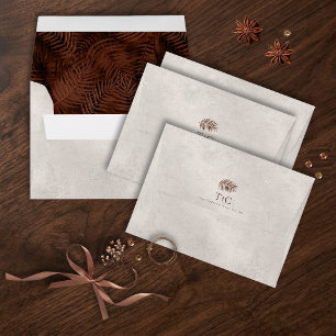 Copper Sunset Palm Leaf Pattern Stone ID1323 Envelope
