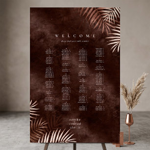 Copper Sunset Palm Leaves Seating Chart ID1323 Foam Board