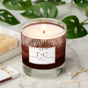 Copper Sunset Palm Leaves Wedding ID1323 Scented Candle
