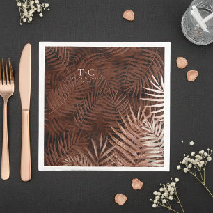Copper Sunset Palm Pattern ID1323 Paper Dinner Napkins