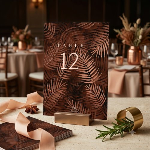 Copper Sunset Palms Pattern Table Number ID1323