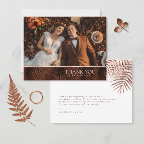 Copper Sunset Palms Wedding ID1323 Thank You Card
