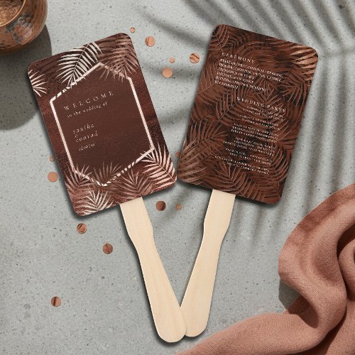 Copper Sunset Wedding Program ID1323 Hand Fan