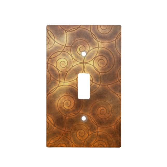Copper Swirls Artwork Light Switch Cover (Front)