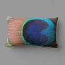Copper/Teal/Blue Peacock Feather Lumbar Pillow