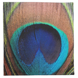 Copper/Teal/Blue Peacock Feather Napkin
