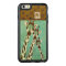 Copper & Teal Giraffes Damask Monogram iPhone Case