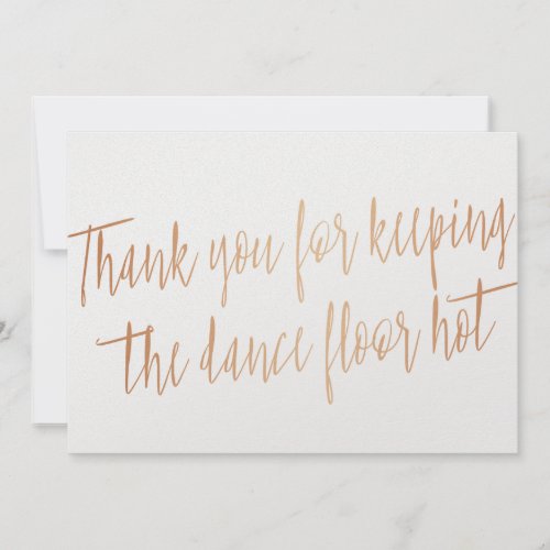 Copper Thank you for wedding band musician DJ Thank You Card