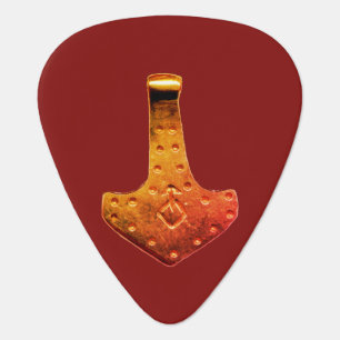 Copper Thor Hammer red guitar pick