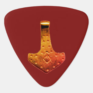 Copper Thor Hammer red triangle guitar pick