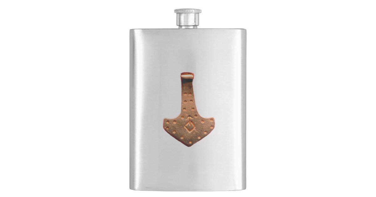 Copper Thor Hammer stainless steel flask Zazzle