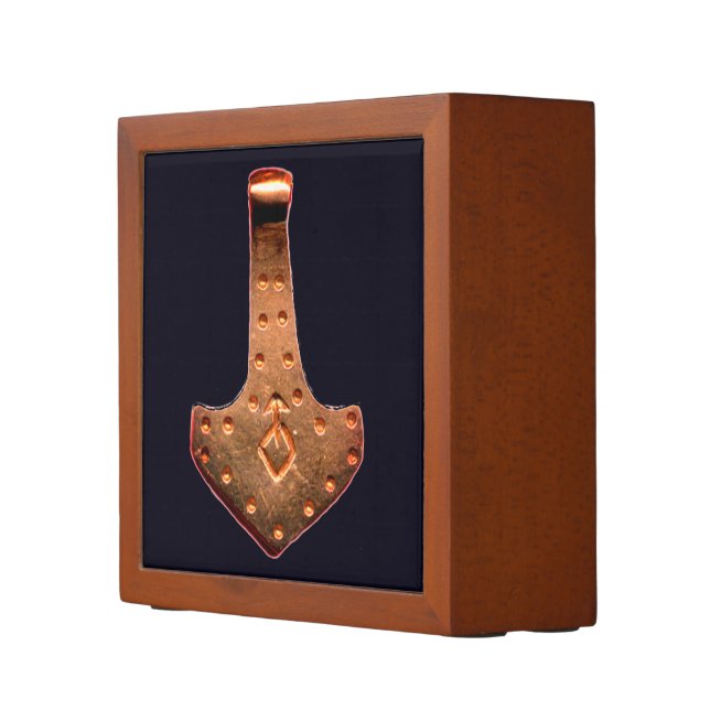 Copper Thor Hammer white desk organizer (Right)