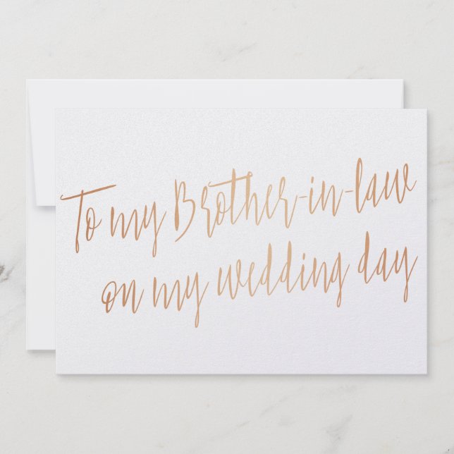 Copper "To my brother-in-law on my wedding day" (Front)