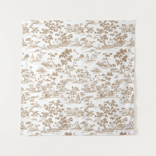 Copper Toile / Mocha Mousse, Photo Wall Backdrop (Front)