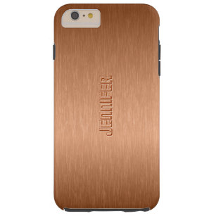 Copper Tones Brushed Aluminum Look Tough iPhone 6 Plus Case