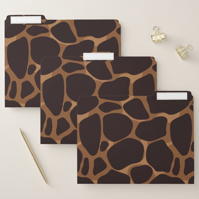 Copper Tones Stylized Leopard Pattern File Folder (Set)