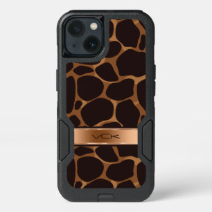 Copper Tones Stylized Leopard Pattern iPhone 13 Case