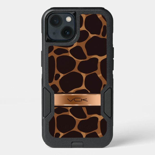 Copper Tones Stylized Leopard Pattern Otterbox iPhone Case (Back)