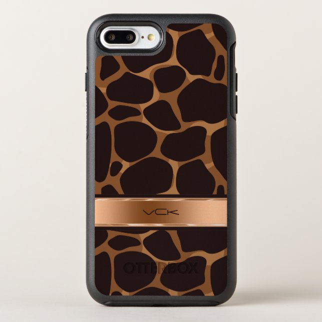 Copper Tones Stylized Leopard Pattern Otterbox iPhone Case (Back)