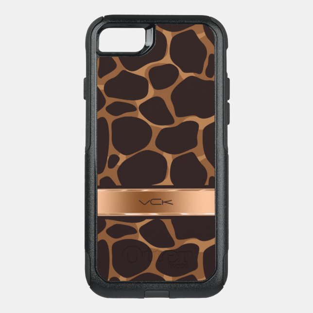 Copper Tones Stylized Leopard Pattern Otterbox iPhone Case (Back)