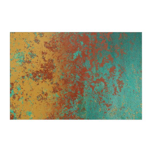 Copper Turquoise Blue Orange Brown Texture Acrylic Print