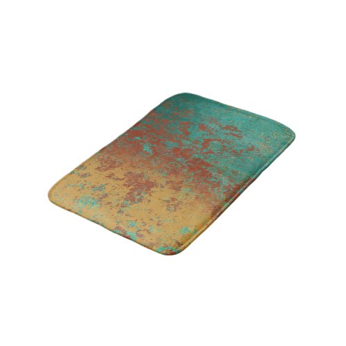 Copper Turquoise Blue Orange Brown Texture  Bath Mat