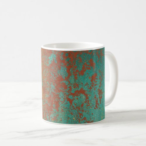 Copper Turquoise Blue Orange Brown Texture Coffee Mug