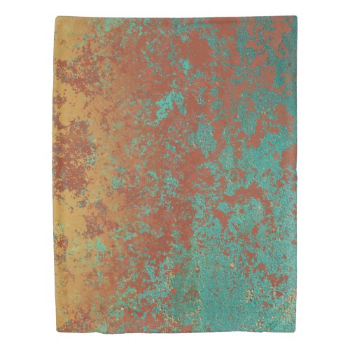 Copper Turquoise Blue Orange Brown Texture  Duvet Cover