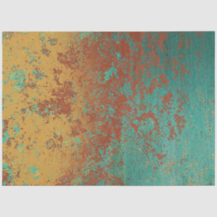Copper Turquoise Blue Orange Brown Texture Tissue Paper