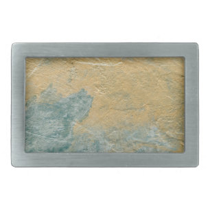 Copper Turquoise Faux Finish Rectangular Belt Buckle