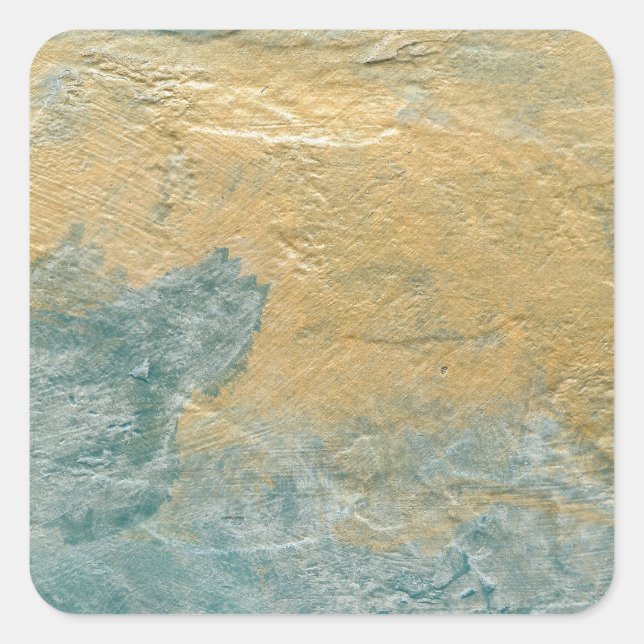 Copper Turquoise Faux Finish Square Sticker (Front)