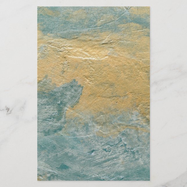 Copper Turquoise Faux Finish Stationery (Front)