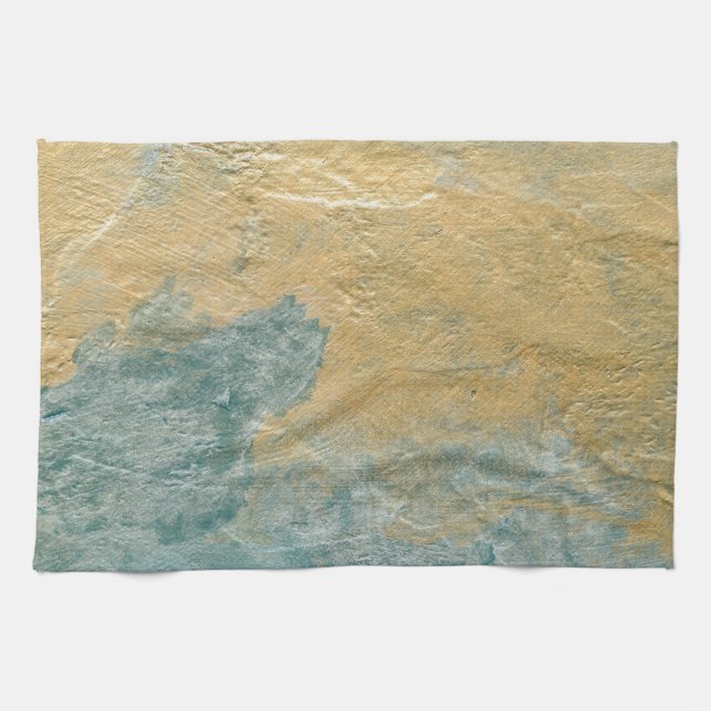 Copper Turquoise Faux Finish Towel (Horizontal)