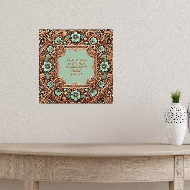 Copper Turquoise Fillagree Frame Bible Verses  Poster (Creator Uploaded)