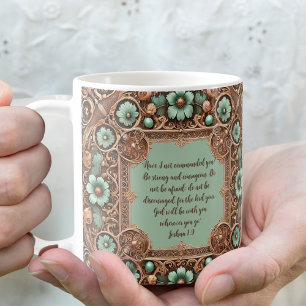 Copper Turquoise Fillagree Frame Customizable Coffee Mug