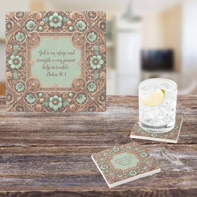 Copper Turquoise Fillagree Frame Customizable  Stone Coaster (Creator Uploaded)