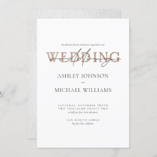 COPPER TYPOGRAPHY Hand Lettered Script Wedding Invitation