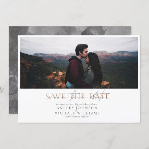 COPPER TYPOGRAPHY Photo Wedding Save the Date Invitation