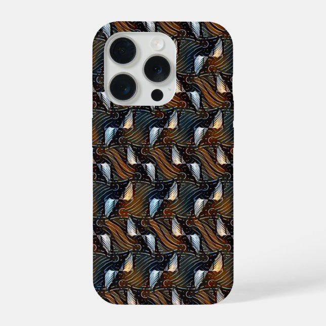 Copper Waves Abstract Geometric Flow Pattern 1303 iPhone Case (Back)