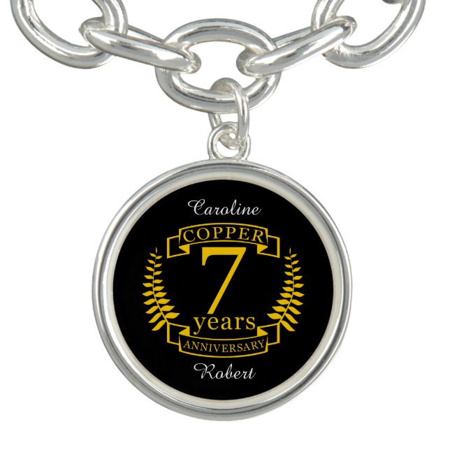 Copper wedding anniversary 7  years bracelet (Design)