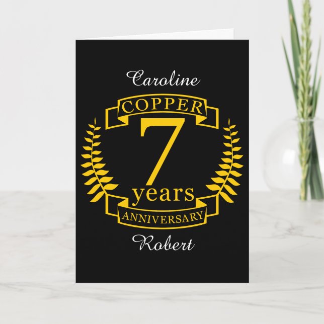 Copper wedding anniversary 7  years card (Front)