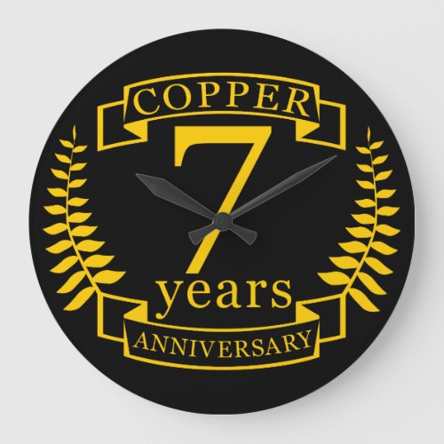 Copper wedding anniversary 7  years large clock