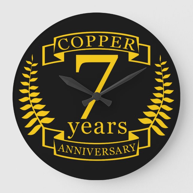 Copper wedding anniversary 7  years large clock (Front)