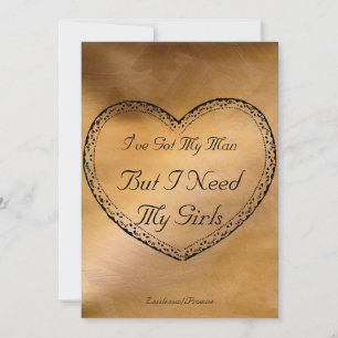 Copper Wedding I Got My Man - Heart Invitation