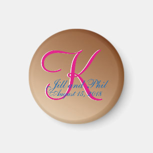 Copper Wedding Monogram Magnet