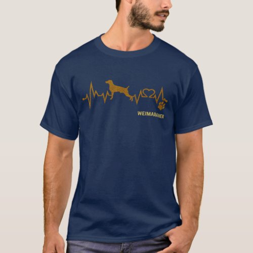 Copper Weimaraner Dog EKG T_Shirt